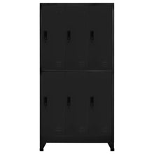 Lockerkast 90x45x180 cm staal zwart Zwart Met 6 lockers