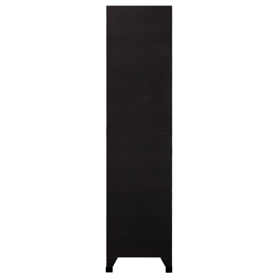 Lockerkast 90x45x180 cm staal zwart Zwart Met 6 lockers