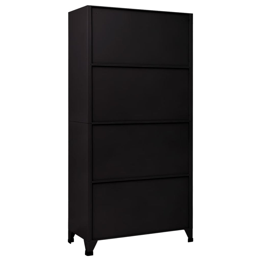 Lockerkast 90x45x180 cm staal zwart Zwart Met 6 lockers