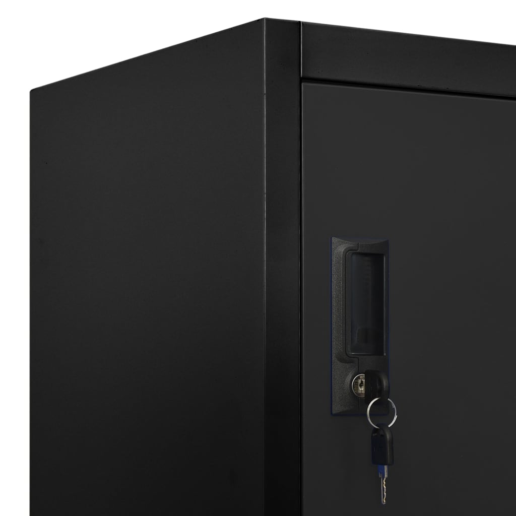 Lockerkast 90x45x180 cm staal zwart Zwart Met 6 lockers