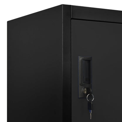 Lockerkast 90x45x180 cm staal zwart Zwart Met 6 lockers