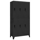 Lockerkast 90x45x180 cm staal antracietkleurig Antraciet Met 6 lockers