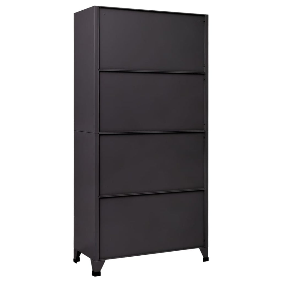 Lockerkast 90x45x180 cm staal antracietkleurig Antraciet Met 6 lockers