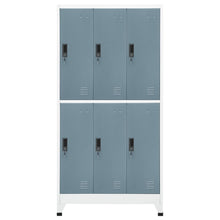 Lockerkast 90x45x180 cm staal lichtgrijs en donkergrijs Lichtgrijs en donkergrijs Met 6 lockers