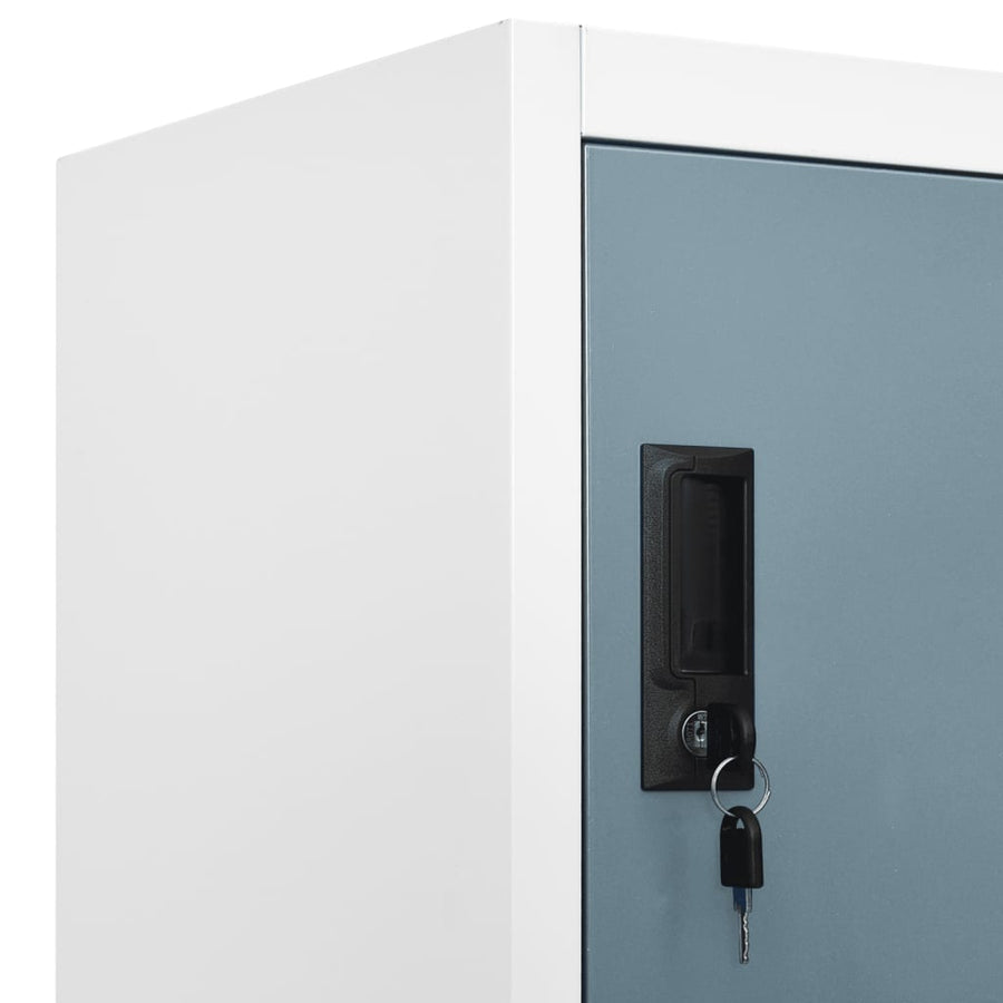 Lockerkast 90x45x180 cm staal lichtgrijs en donkergrijs Lichtgrijs en donkergrijs Met 6 lockers