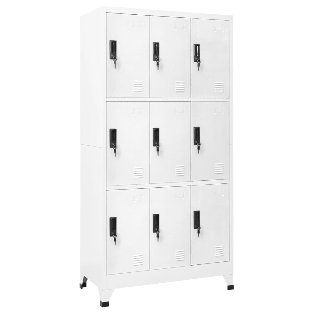 Lockerkast 90x45x180 cm staal wit Wit