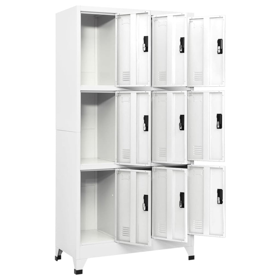 Lockerkast 90x45x180 cm staal wit Wit