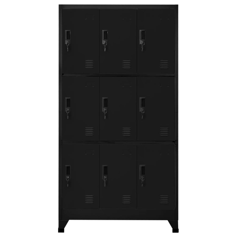 Lockerkast 90x45x180 cm staal zwart Zwart