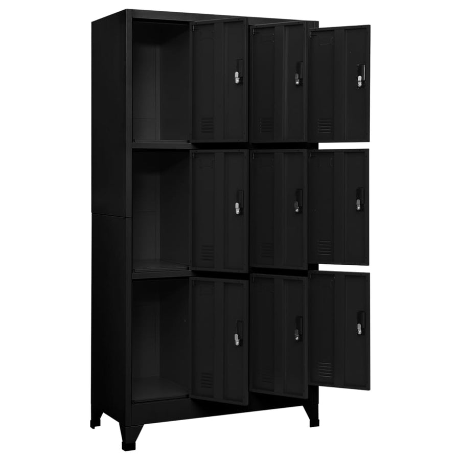 Lockerkast 90x45x180 cm staal zwart Zwart