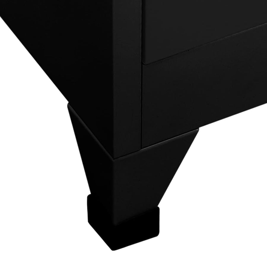 Lockerkast 90x45x180 cm staal zwart Zwart