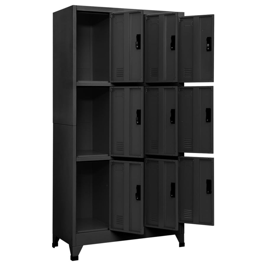 Lockerkast 90x45x180 cm staal antracietkleurig Antraciet