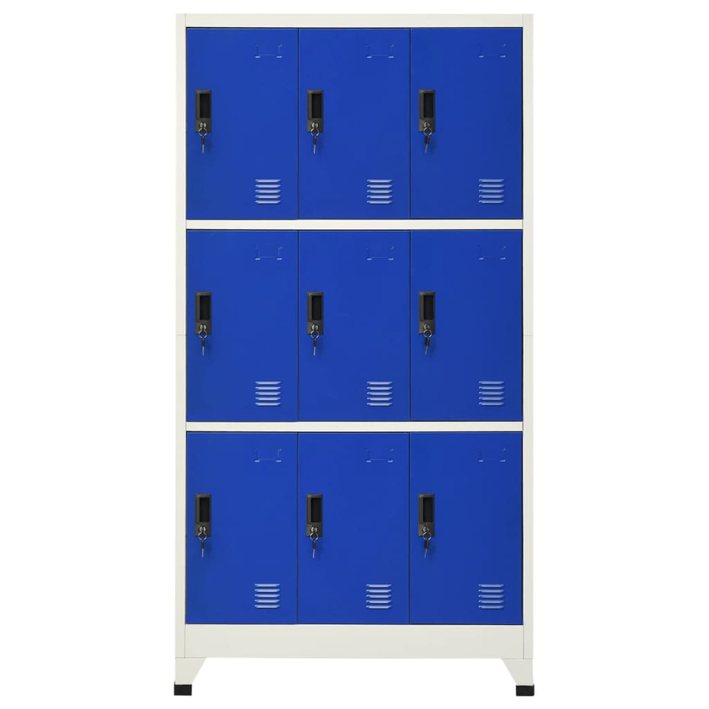 Lockerkast 90x45x180 cm staal grijs en blauw Grijs en blauw
