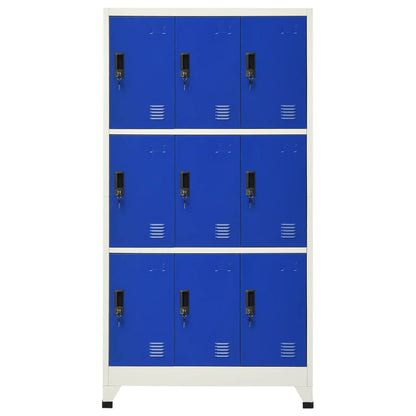 Lockerkast 90x45x180 cm staal grijs en blauw Grijs en blauw