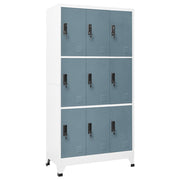 Lockerkast 90x45x180 cm staal lichtgrijs donkergrijs