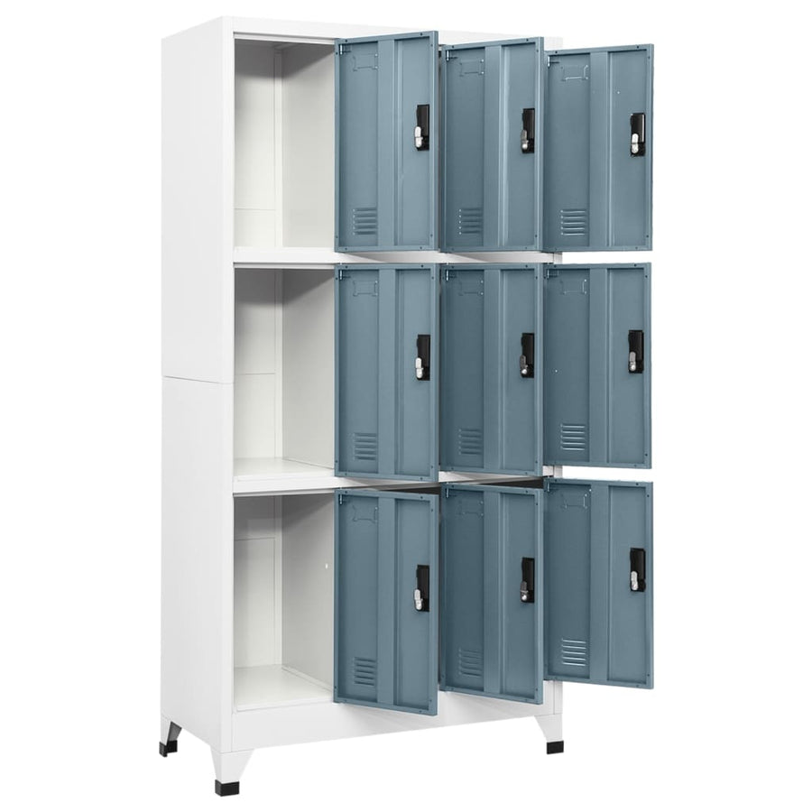 Lockerkast 90x45x180 cm staal lichtgrijs en donkergrijs Lichtgrijs en donkergrijs
