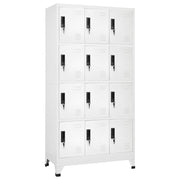 Lockerkast 90x45x180 cm staal wit 12 deuren