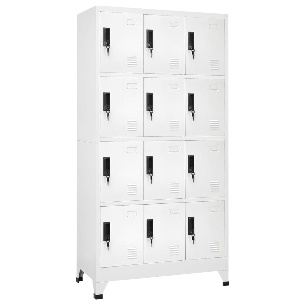 Lockerkast 90x45x180 cm staal wit Wit