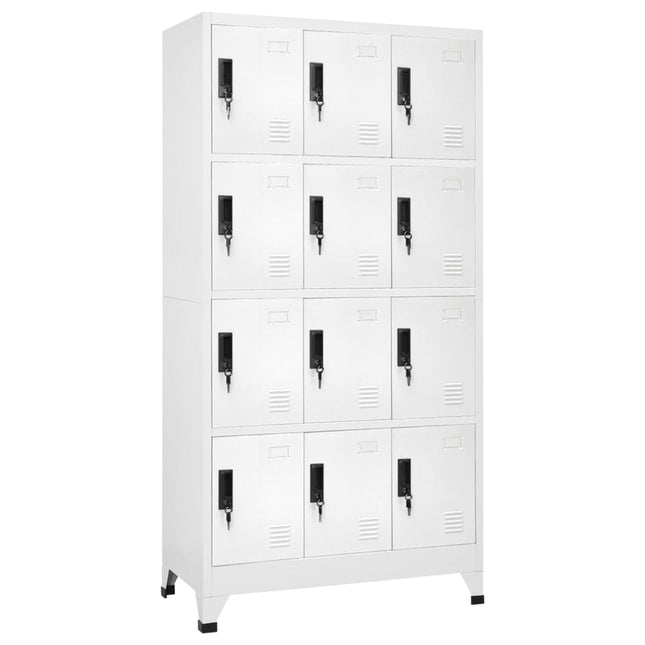 Lockerkast 90x45x180 cm staal wit Wit