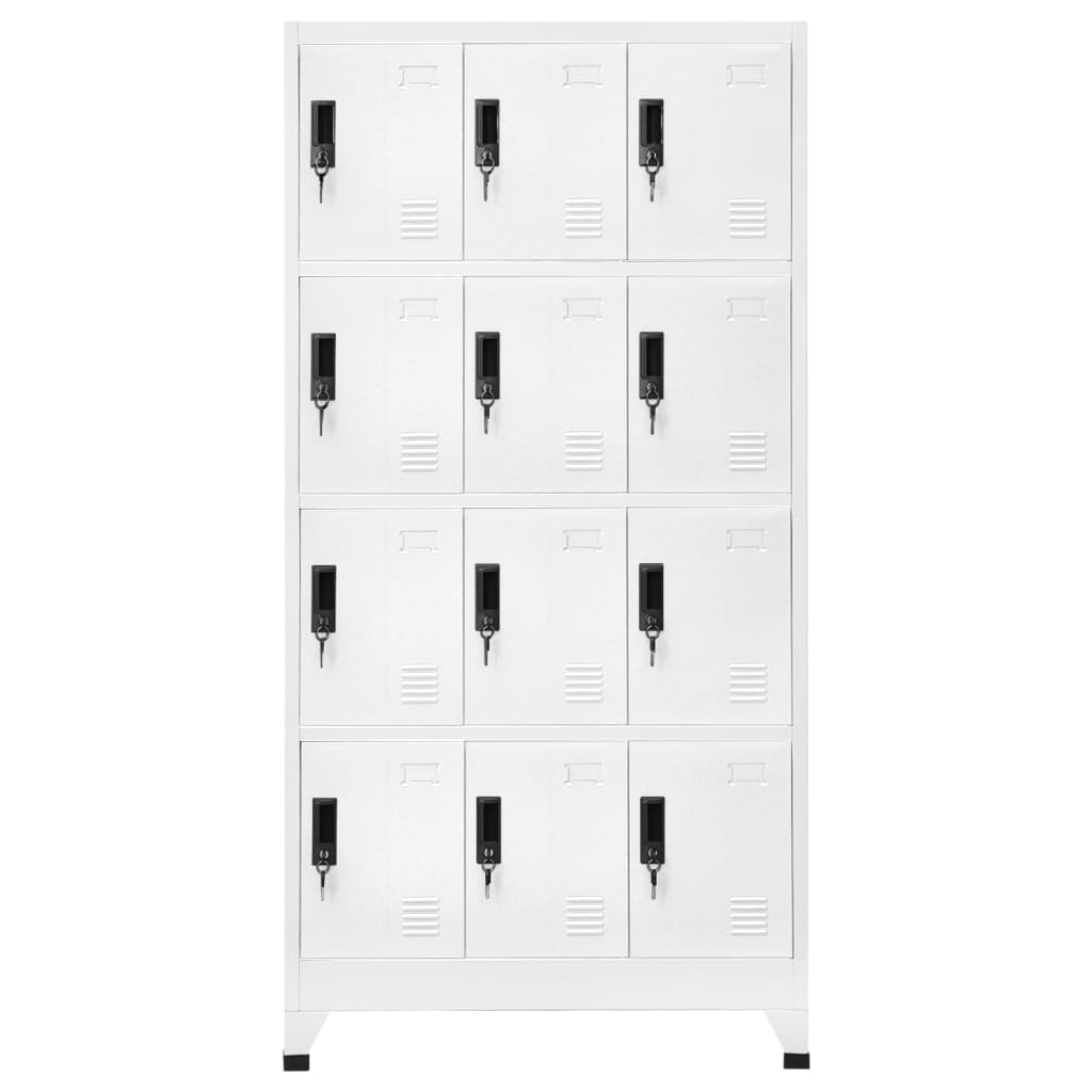 Lockerkast 90x45x180 cm staal wit Wit