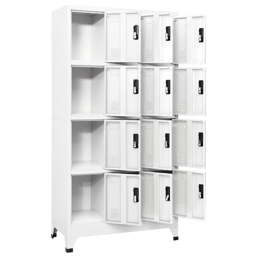 Lockerkast 90x45x180 cm staal wit Wit