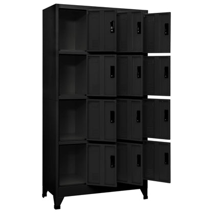 Lockerkast 90x45x180 cm staal zwart Zwart Met 12 lockers