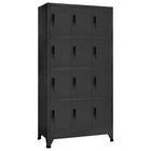 Lockerkast 90x45x180 cm staal antracietkleurig Antraciet Met 12 lockers