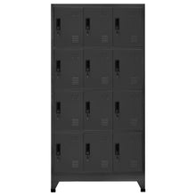 Lockerkast 90x45x180 cm staal antracietkleurig Antraciet Met 12 lockers