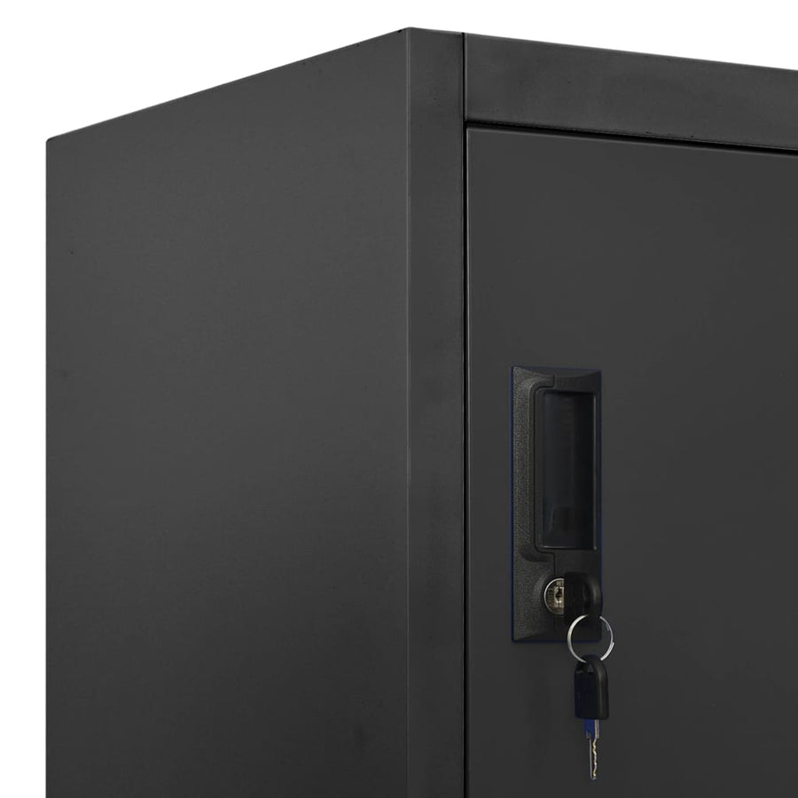 Lockerkast 90x45x180 cm staal antracietkleurig Antraciet Met 12 lockers
