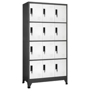 Lockerkast 90x45x180 cm staal antraciet wit