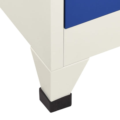 Lockerkast 90X45X180 Cm Staal Grijs En Blauw Met 12 lockers