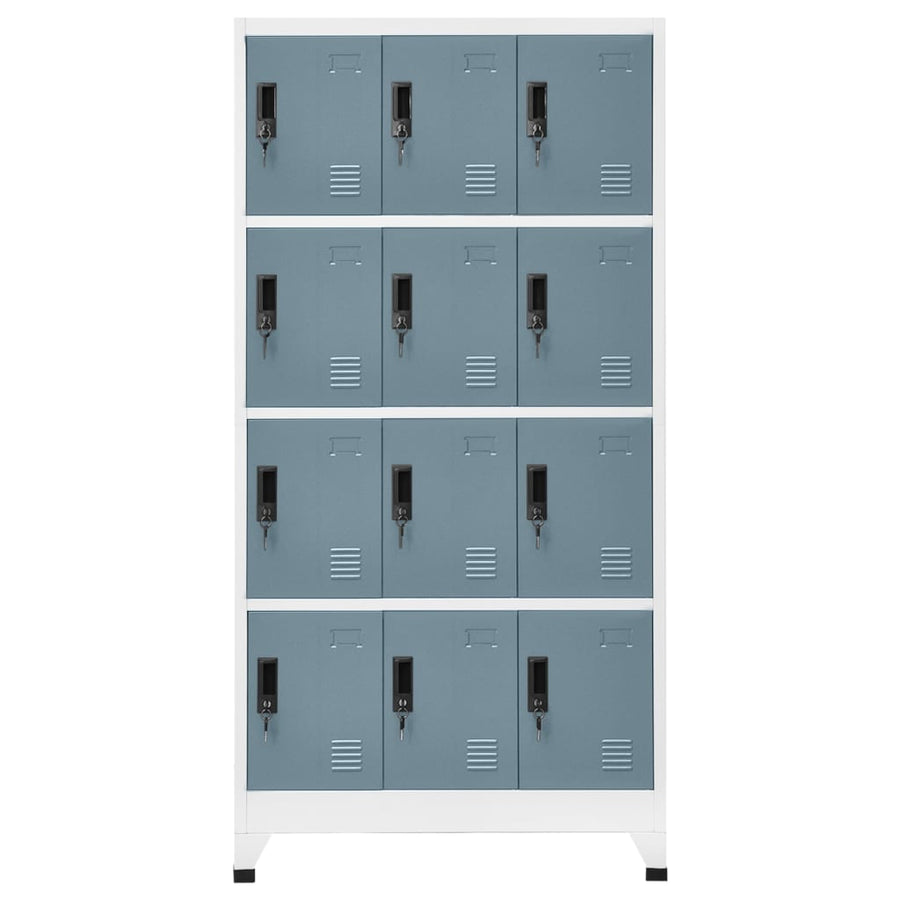 Lockerkast 90x45x180 cm staal lichtgrijs en donkergrijs Lichtgrijs en donkergrijs