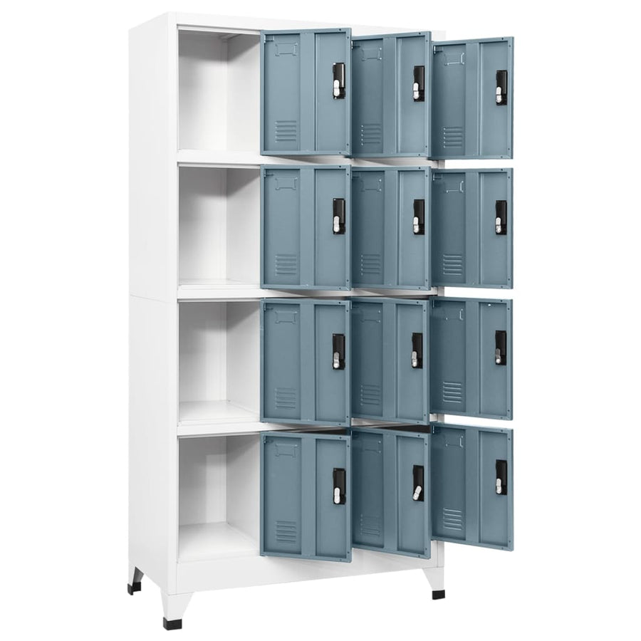 Lockerkast 90x45x180 cm staal lichtgrijs en donkergrijs Lichtgrijs en donkergrijs