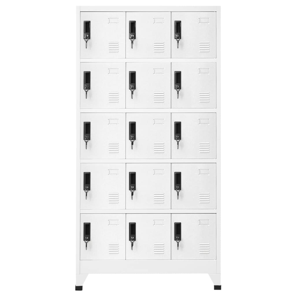 Lockerkast 90x40x180 cm staal wit Wit Met 15 lockers