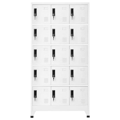 Lockerkast 90x40x180 cm staal wit Wit Met 15 lockers