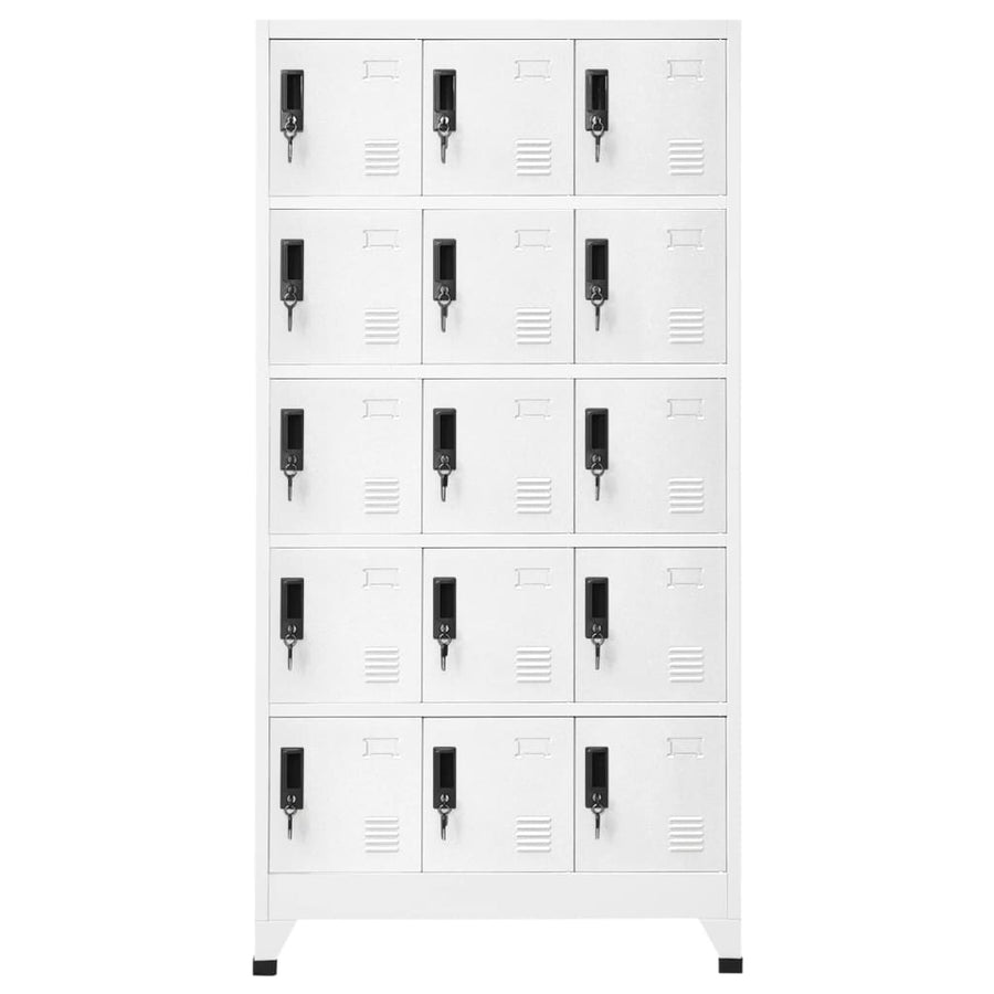 Lockerkast 90x40x180 cm staal wit Wit Met 15 lockers