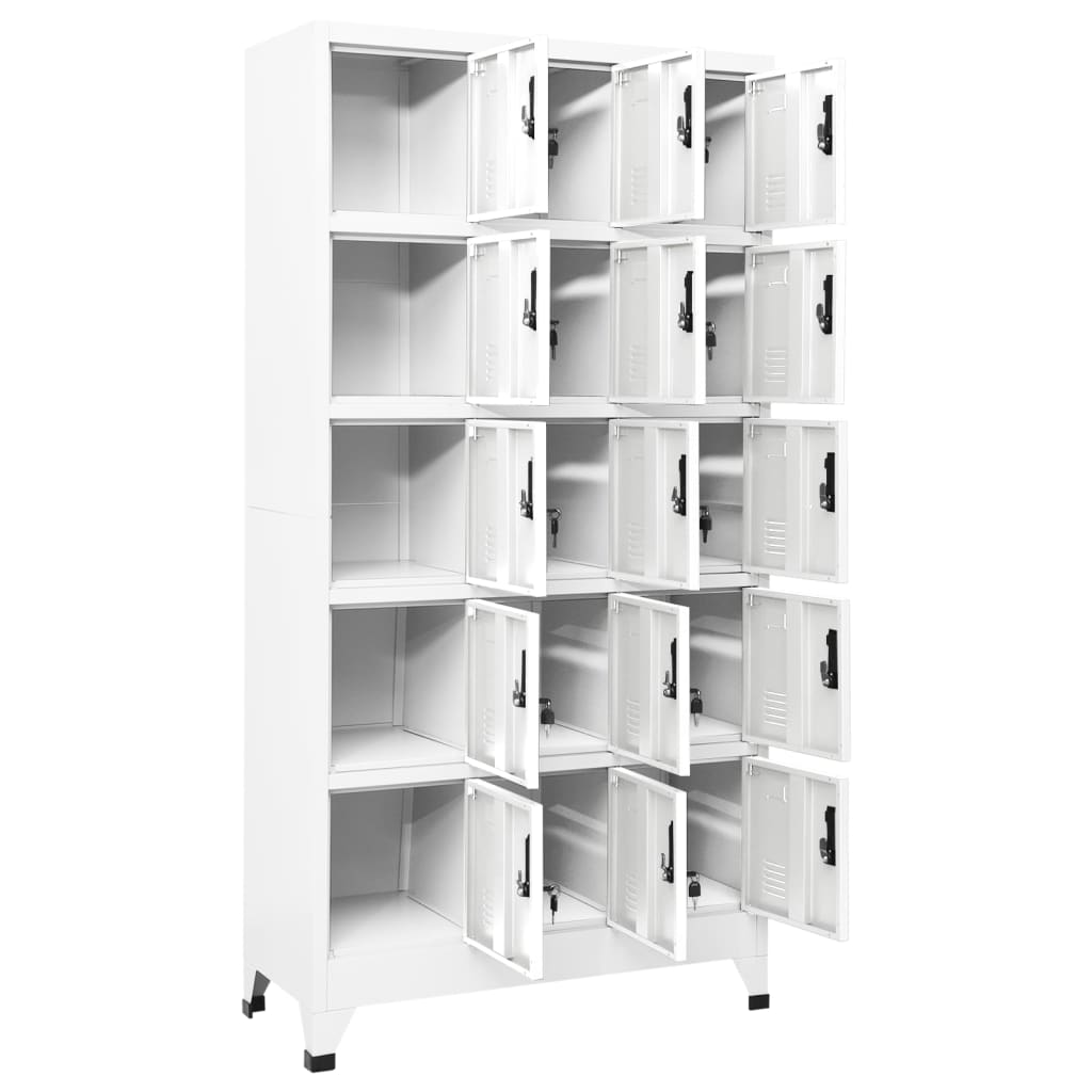 Lockerkast 90x40x180 cm staal wit Wit Met 15 lockers