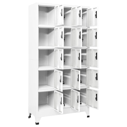 Lockerkast 90x40x180 cm staal wit Wit Met 15 lockers