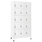 Lockerkast 90x40x180 cm staal lichtgrijs Grijs Met 15 lockers