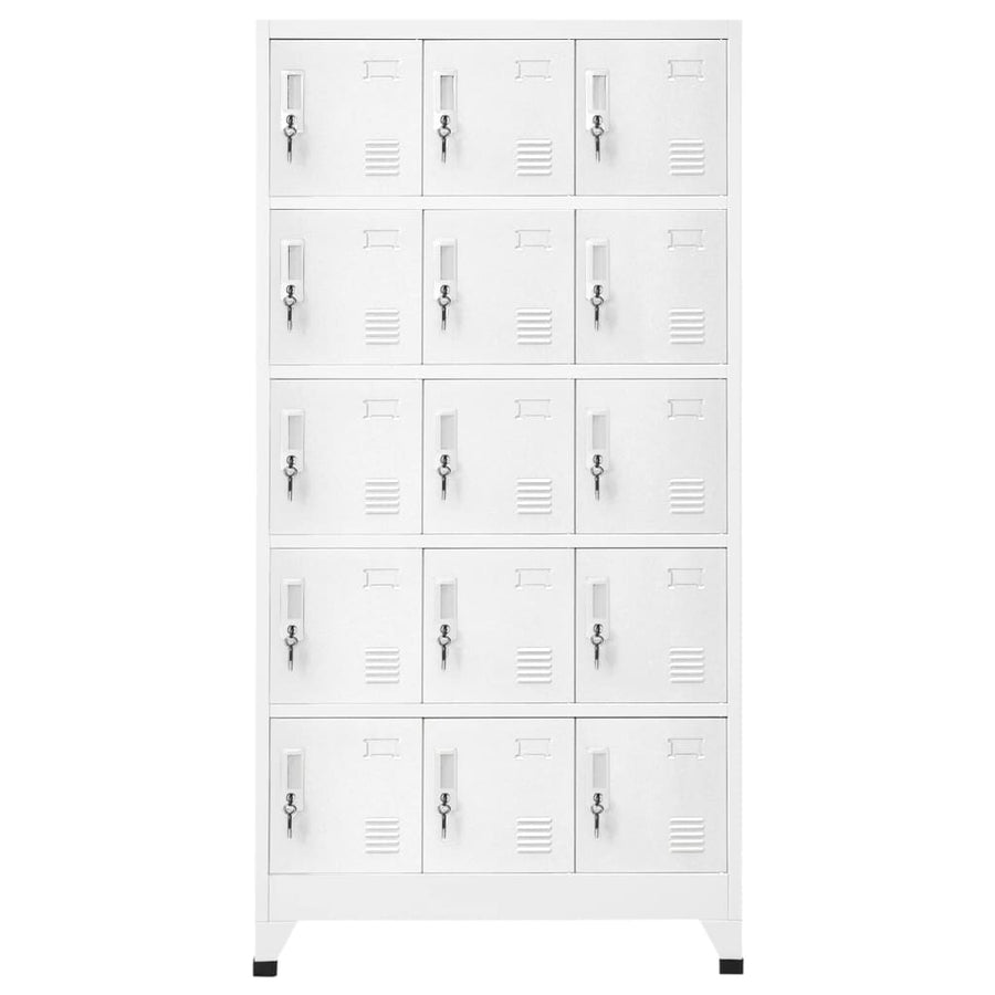 Lockerkast 90x40x180 cm staal lichtgrijs Grijs Met 15 lockers