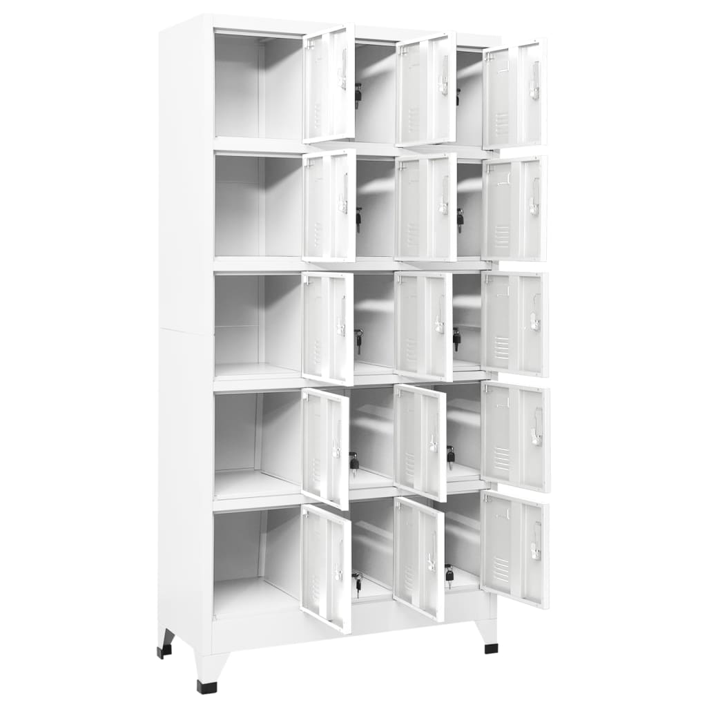 Lockerkast 90x40x180 cm staal lichtgrijs Grijs Met 15 lockers