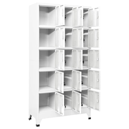 Lockerkast 90x40x180 cm staal lichtgrijs Grijs Met 15 lockers