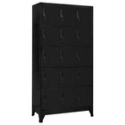 Lockerkast 90x40x180 cm staal zwart Zwart Met 15 lockers