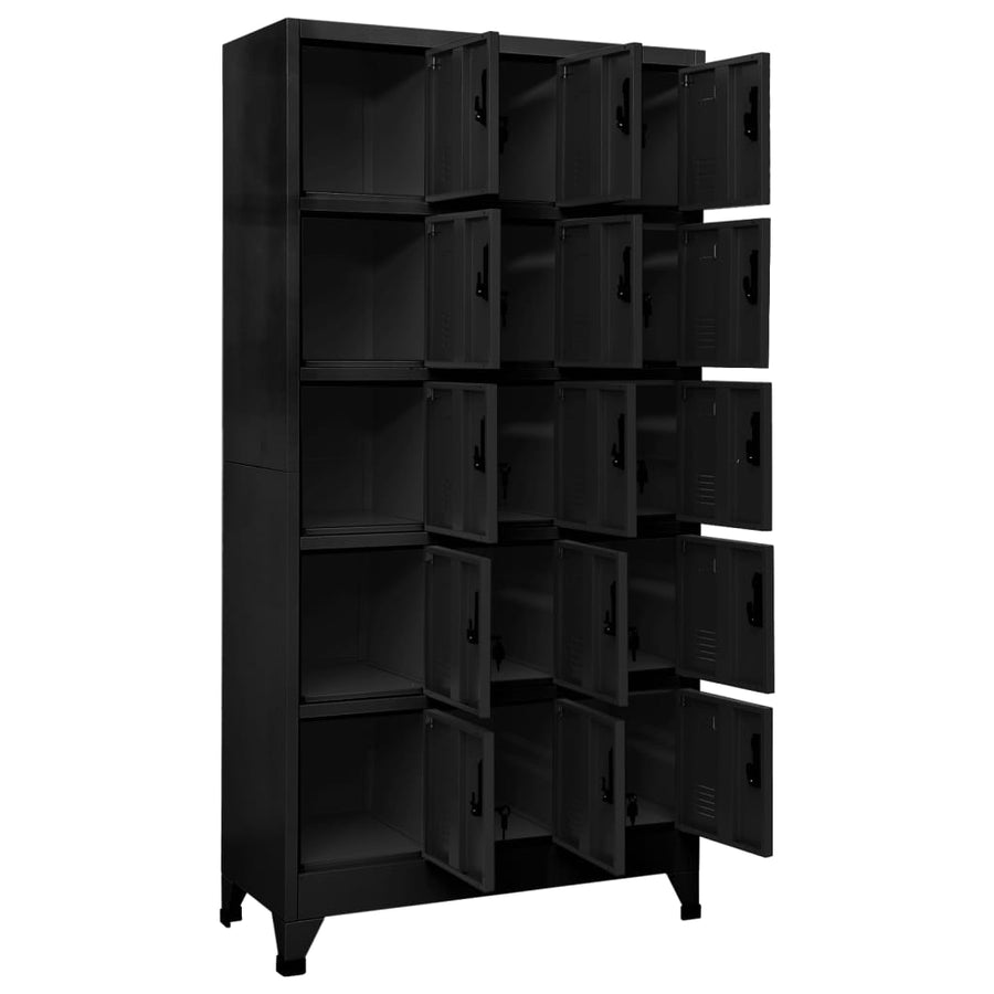 Lockerkast 90X40X180 Cm Staal Zwart 1