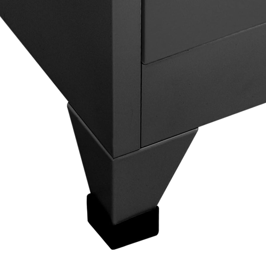 Lockerkast 90x40x180 cm staal antracietkleurig Antraciet Met 15 lockers