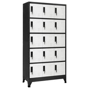 Lockerkast 90x40x180 cm staal antraciet wit