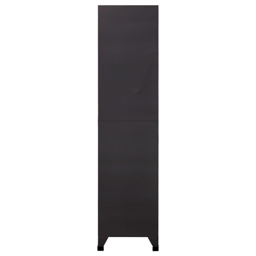 Lockerkast 90x40x180 cm staal antracietkleurig en wit Antraciet en wit
