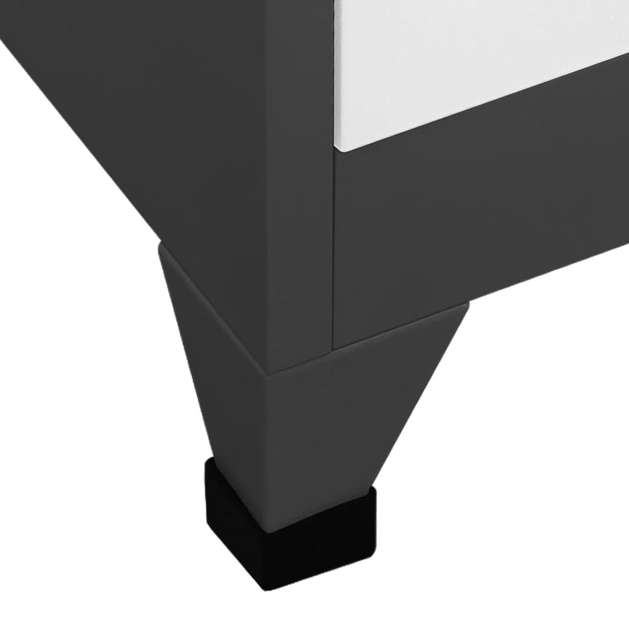 Lockerkast 90x40x180 cm staal antracietkleurig en wit Antraciet en wit