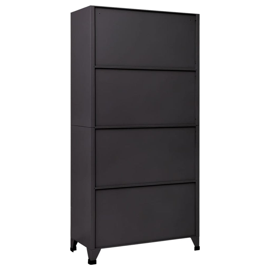 Lockerkast 90x40x180 cm staal antracietkleurig en rood Antraciet en rood