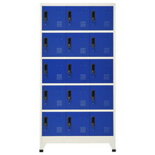 Lockerkast 90x40x180 cm staal grijs en blauw Grijs en blauw