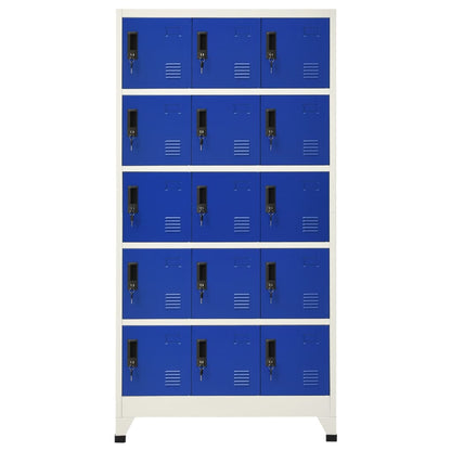 Lockerkast 90x40x180 cm staal grijs en blauw Grijs en blauw